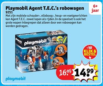 Aanbiedingen Playmobil agent t.e.c.`s robowagen 9251 - Playmobil - Geldig van 23/10/2017 tot 31/12/2017 bij Kruidvat