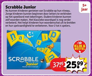 Aanbiedingen Scrabble junior - Hasbro - Geldig van 23/10/2017 tot 31/12/2017 bij Kruidvat