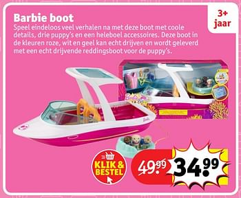Aanbiedingen Barbie boot - Mattel - Geldig van 23/10/2017 tot 31/12/2017 bij Kruidvat