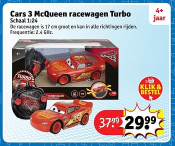 Aanbiedingen Cars 3 mcqueen racewagen turbo - Cars - Geldig van 23/10/2017 tot 31/12/2017 bij Kruidvat