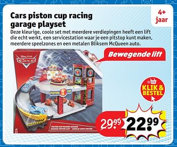 Aanbiedingen Cars piston cup racing garage playset - Cars - Geldig van 23/10/2017 tot 31/12/2017 bij Kruidvat