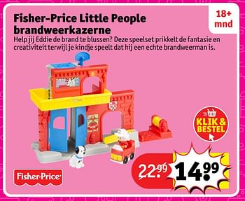 Aanbiedingen Fisher-price little people brandweerkazerne - Fisher-Price - Geldig van 23/10/2017 tot 31/12/2017 bij Kruidvat