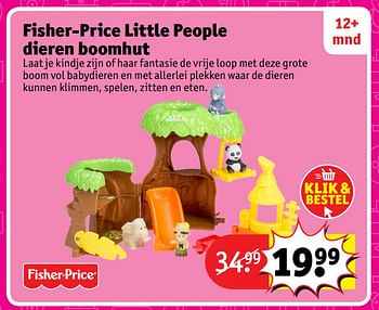 Aanbiedingen Fisher-price little people dieren boomhut - Fisher-Price - Geldig van 23/10/2017 tot 31/12/2017 bij Kruidvat