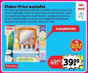 Aanbiedingen Fisher-price wastafel - Fisher-Price - Geldig van 23/10/2017 tot 31/12/2017 bij Kruidvat