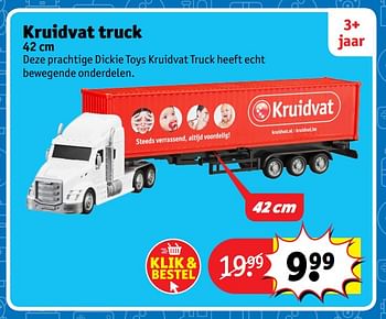 Aanbiedingen Kruidvat truck - Dickie - Geldig van 23/10/2017 tot 31/12/2017 bij Kruidvat