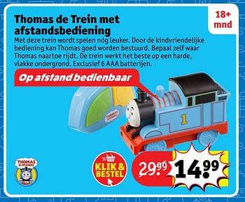 Aanbiedingen Thomas de trein met afstandsbediening - Thomas &amp; Friends - Geldig van 23/10/2017 tot 31/12/2017 bij Kruidvat