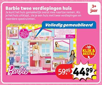 Aanbiedingen Barbie twee verdiepingen huis - Mattel - Geldig van 23/10/2017 tot 31/12/2017 bij Kruidvat