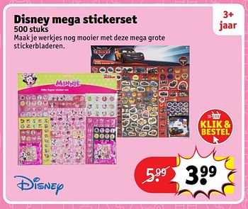 Aanbiedingen Disney mega stickerset - Disney - Geldig van 23/10/2017 tot 31/12/2017 bij Kruidvat