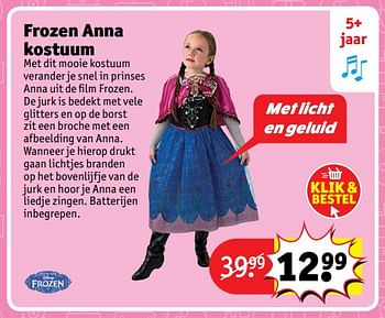Aanbiedingen Frozen anna kostuum - Disney  Frozen - Geldig van 23/10/2017 tot 31/12/2017 bij Kruidvat