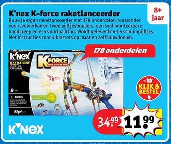 Aanbiedingen K`nex k-force raketlanceerder - K'Nex - Geldig van 23/10/2017 tot 31/12/2017 bij Kruidvat