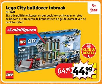 Aanbiedingen Lego city bulldozer inbraak 60140 - Lego - Geldig van 23/10/2017 tot 31/12/2017 bij Kruidvat