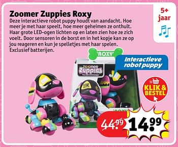 Aanbiedingen Zoomer zuppies roxy - Zoomer - Geldig van 23/10/2017 tot 31/12/2017 bij Kruidvat