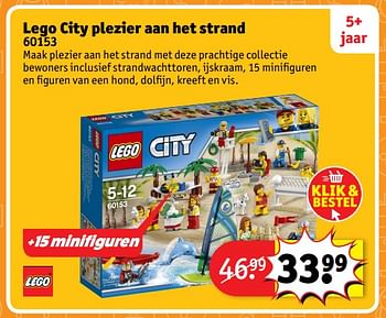 Aanbiedingen Lego city plezier aan het strand 60153 - Lego - Geldig van 23/10/2017 tot 31/12/2017 bij Kruidvat