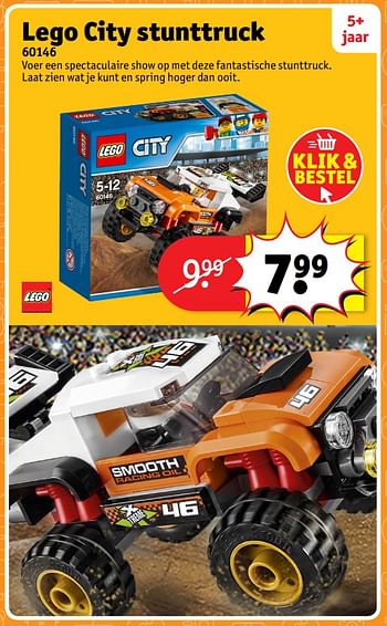 Aanbiedingen Lego city stunttruck 60146 - Lego - Geldig van 23/10/2017 tot 31/12/2017 bij Kruidvat