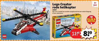 Aanbiedingen Lego creator rode helikopter 31057 - Lego - Geldig van 23/10/2017 tot 31/12/2017 bij Kruidvat