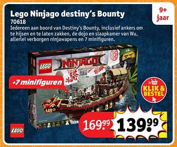 Aanbiedingen Lego ninjago destiny`s bounty 70618 iedereen - Lego - Geldig van 23/10/2017 tot 31/12/2017 bij Kruidvat