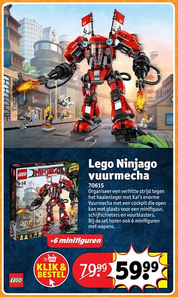 Aanbiedingen Lego ninjago vuurmecha 70615 - Lego - Geldig van 23/10/2017 tot 31/12/2017 bij Kruidvat