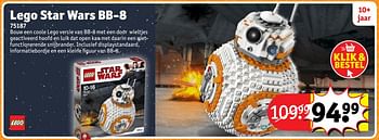 Aanbiedingen Lego star wars bb-8 75187 - Lego - Geldig van 23/10/2017 tot 31/12/2017 bij Kruidvat