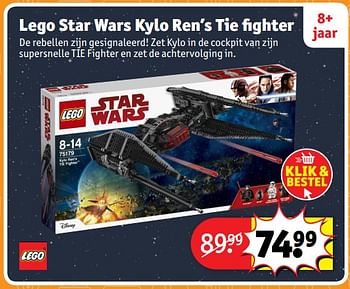 Aanbiedingen Lego star wars kylo ren`s tie fighter - Lego - Geldig van 23/10/2017 tot 31/12/2017 bij Kruidvat