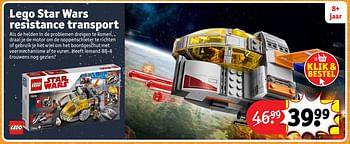 Aanbiedingen Lego star wars resistance transport - Lego - Geldig van 23/10/2017 tot 31/12/2017 bij Kruidvat