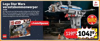 Aanbiedingen Lego star wars verzetsbommenwerper 75188 - Lego - Geldig van 23/10/2017 tot 31/12/2017 bij Kruidvat