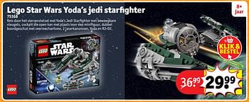 Aanbiedingen Lego star wars yoda`s jedi starfighter 75168 - Lego - Geldig van 23/10/2017 tot 31/12/2017 bij Kruidvat