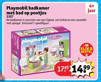 Aanbiedingen Playmobil badkamer met bad op pootjes 5307 - Playmobil - Geldig van 23/10/2017 tot 31/12/2017 bij Kruidvat