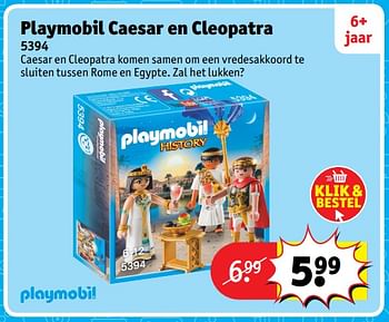 Aanbiedingen Playmobil caesar en cleopatra 5394 - Playmobil - Geldig van 23/10/2017 tot 31/12/2017 bij Kruidvat