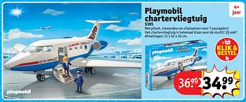 Aanbiedingen Playmobil chartervliegtuig 5395 - Playmobil - Geldig van 23/10/2017 tot 31/12/2017 bij Kruidvat