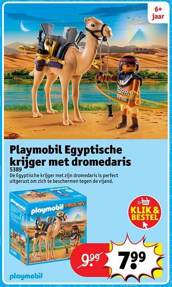 Aanbiedingen Playmobil egyptische krijger met dromedaris 5389 - Playmobil - Geldig van 23/10/2017 tot 31/12/2017 bij Kruidvat