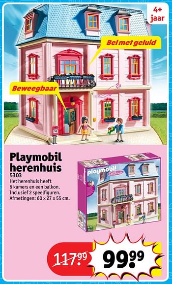 Aanbiedingen Playmobil herenhuis 5303 - Playmobil - Geldig van 23/10/2017 tot 31/12/2017 bij Kruidvat