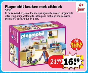 Aanbiedingen Playmobil keuken met zithoek 5336 - Playmobil - Geldig van 23/10/2017 tot 31/12/2017 bij Kruidvat