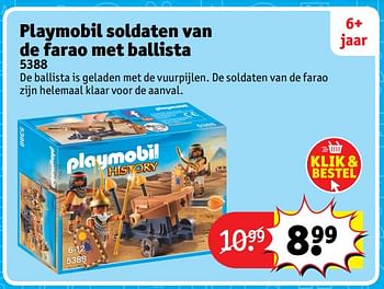 Aanbiedingen Playmobil soldaten van de farao met ballista 5388 - Playmobil - Geldig van 23/10/2017 tot 31/12/2017 bij Kruidvat