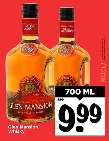 Aanbiedingen Glen mansion whisky - Glen Mansion - Geldig van 28/10/2017 tot 04/11/2017 bij Vomar