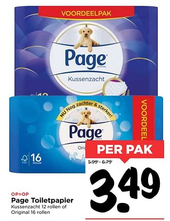 Aanbiedingen Page toiletpapier - Page - Geldig van 28/10/2017 tot 04/11/2017 bij Vomar