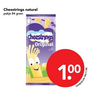Aanbiedingen Cheestrings naturel - Cheestrings - Geldig van 29/10/2017 tot 04/11/2017 bij Deen Supermarkten