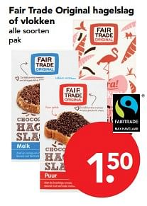 Aanbiedingen Fair trade original hagelslag of vlokken - Fair Trade - Geldig van 29/10/2017 tot 04/11/2017 bij Deen Supermarkten