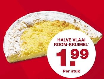 Aanbiedingen Halve vlaai room-kruimel - Huismerk - Aldi - Geldig van 30/10/2017 tot 04/11/2017 bij Aldi