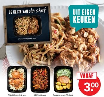 Aanbiedingen Bami goreng met sate´ - Huismerk deen supermarkt - Geldig van 29/10/2017 tot 04/11/2017 bij Deen Supermarkten