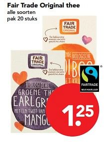 Aanbiedingen Fair trade original thee - Fair Trade - Geldig van 29/10/2017 tot 04/11/2017 bij Deen Supermarkten