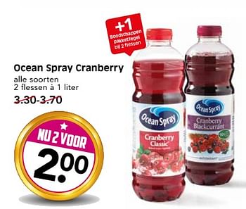 Aanbiedingen Ocean spray cranberry - Ocean Spray - Geldig van 29/10/2017 tot 04/11/2017 bij Em-té