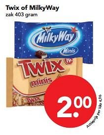 Aanbiedingen Twix of milkyway - Huismerk deen supermarkt - Geldig van 29/10/2017 tot 04/11/2017 bij Deen Supermarkten