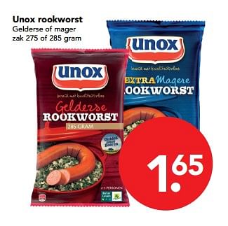 Aanbiedingen Unox rookworst - Unox - Geldig van 29/10/2017 tot 04/11/2017 bij Deen Supermarkten