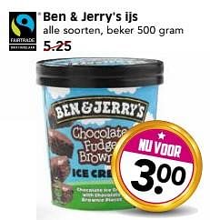 Aanbiedingen Ben + jerry`s ijs - Ben&amp;Jerry's - Geldig van 29/10/2017 tot 04/11/2017 bij Em-té