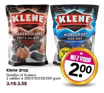 Aanbiedingen Klene drop geldlijn of krakers - Klene - Geldig van 29/10/2017 tot 04/11/2017 bij Em-té