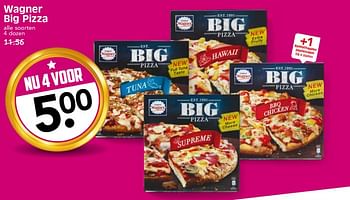 Aanbiedingen Wagner big pizza - Original Wagner - Geldig van 29/10/2017 tot 04/11/2017 bij Em-té