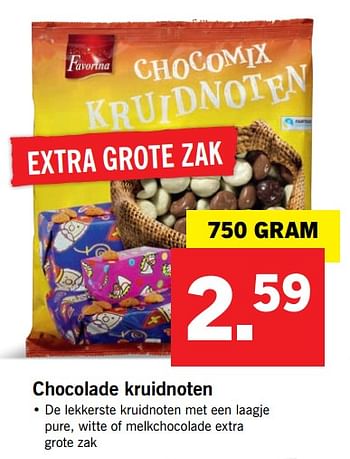 Aanbiedingen Chocolade kruidnoten - Favorina - Geldig van 30/10/2017 tot 05/11/2017 bij Lidl