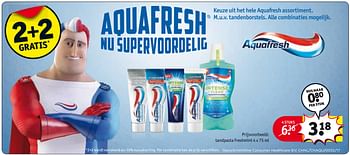 Aanbiedingen Tandpasta freshmint - Aquafresh - Geldig van 24/10/2017 tot 05/11/2017 bij Kruidvat