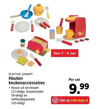 Aanbiedingen Houten keukenaccessoires - Playtive Junior - Geldig van 30/10/2017 tot 05/11/2017 bij Lidl