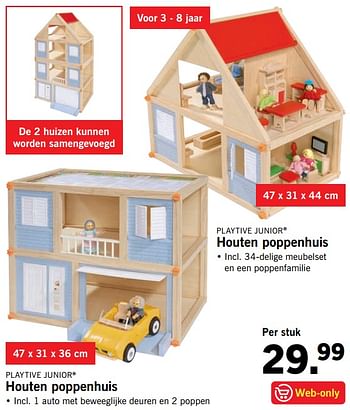 Aanbiedingen Houten poppenhuis - Playtive Junior - Geldig van 30/10/2017 tot 05/11/2017 bij Lidl